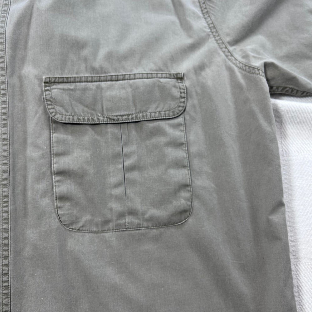 National Geographic Travel Collection Mens Large Gray Cotton Utility Shirt SS - Picture 5 of 8